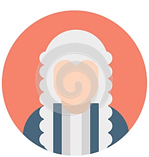 Judge Color Isolated Vector Icons that can easily modify or edit