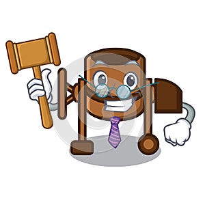 Judge concrete mixer mascot cartoon