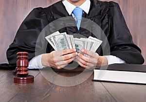 Judge counting money