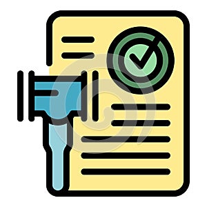 Judge document icon vector flat