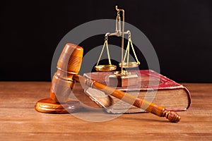 Judge gavel bookand balance
