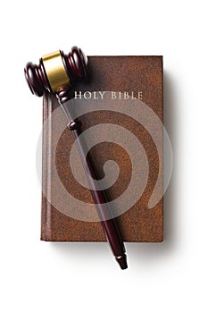 Judge gavel on holy bible