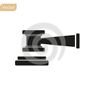 Judge gavel Icon Vector. Simple flat symbol. Perfect Black pictogram illustration on white background