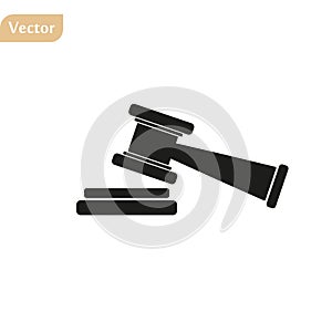 Judge gavel Icon Vector. Simple flat symbol. Perfect Black pictogram illustration on white background
