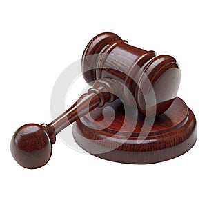 Judge gavel isolated 3d render. Concept law judgment legal system. Transparent png. Generative ai