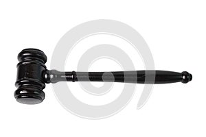 Judge gavel over white background