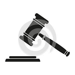 Judge hammer black icons