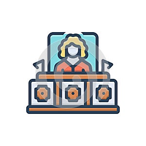 Color illustration icon for Judge, justice and lawful photo