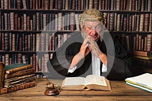 Judge with law books