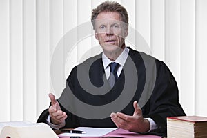 Judge or lawyer at his desk