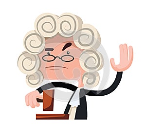 Judge making a verdict illustration cartoon character