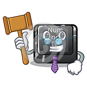 Judge num lock on a keyboard mascot