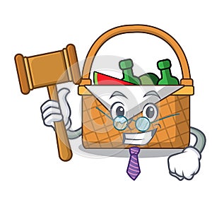 Judge picnic basket mascot cartoon