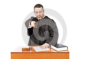 Judge reading a sentence