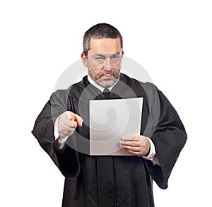 Judge reading the sentence photo