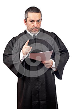 Judge reading the sentence