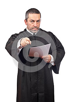 Judge reading the sentence