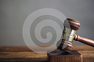 Judge`s mallet. The criminal law