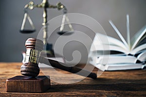 Judge`s mallet. The criminal law