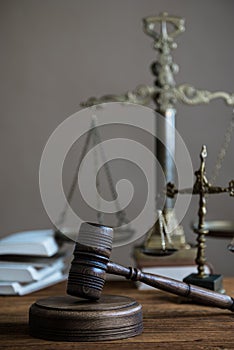 Judge`s mallet. The criminal law