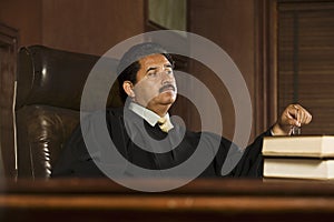 Judge Sitting In Courtroom