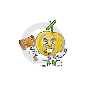 Judge sweet araza in cartoon mascot style photo