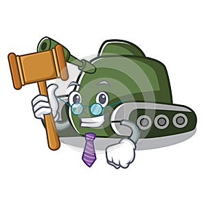 Judge tank mascot cartoon style