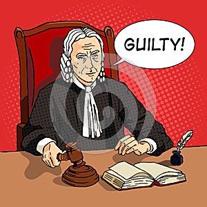 Judge verdict comic book vector photo