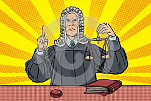 Judge in a wig. scales of justice