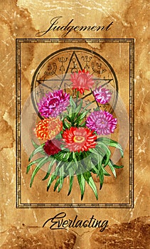 Judgement. Major Arcana tarot card with Everlasting and magic seal photo
