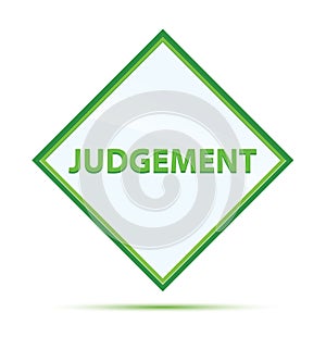 Judgement modern abstract green diamond button