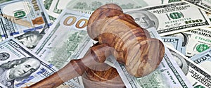 Judges or Auctioneers Hammer On Huge Money Heap