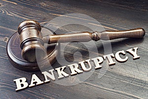 Judges gavel and bankruptcy