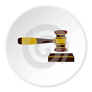 Judges gavel icon circle