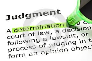 Judgment Dictionary Definition Green Marker