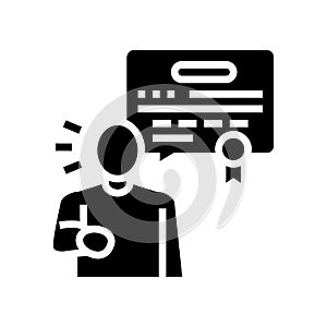 judgment expert line icon vector illustration