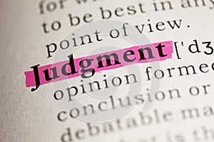 Definition of the word Judgment