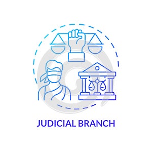 Judicial branch blue gradient concept icon