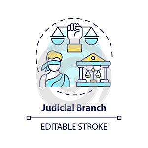 Judicial branch multi color concept icon