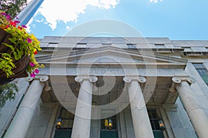 Judicial court building white marble and pillars.