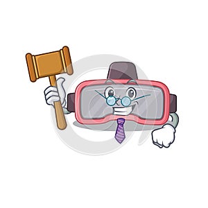 A judicious judge of vr glasses caricature concept wearing glasses