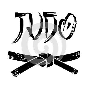 Judo black vector belt