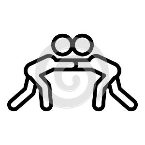 Judo fight icon outline vector. People defence