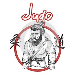 Judo logo with judoka photo