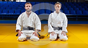 Judo man and woman