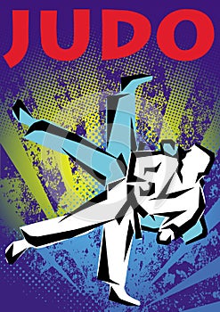 Judo poster. Vector. photo