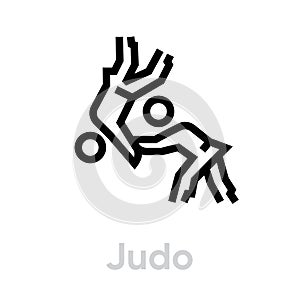 Judo sport icons