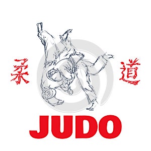 Judo sport t-shirt graphic print vector photo