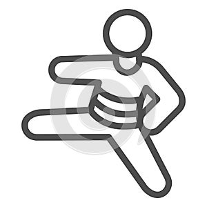 Judo sportsman line icon, self defense concept, judoka sign on white background, martial arts master icon in outline