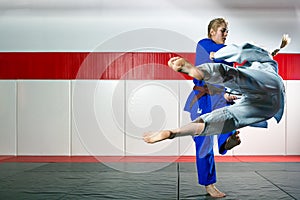Judo on tatami photo